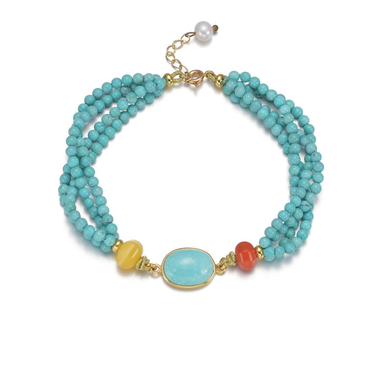 Athena(雅典娜)-Turquoise Talisman of Fortune Bracelet-LFD1472